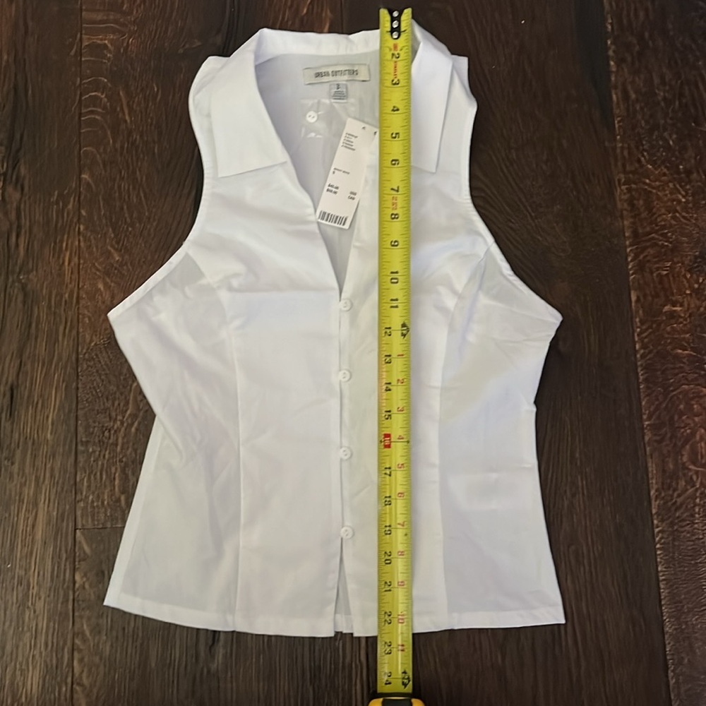 UO Party Girl Cotton-Blend Button Down Sleeveless Shirt - Picture 8 of 8